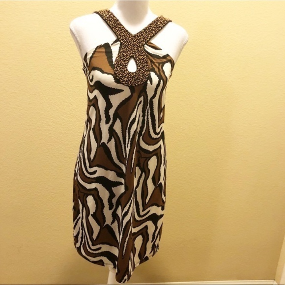 Gorgeous beaded neckline dress